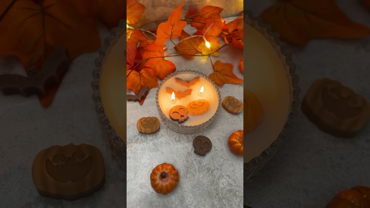 Make a Halloween candle with me! 🎃🕯️🍂 #candlemaking #diy