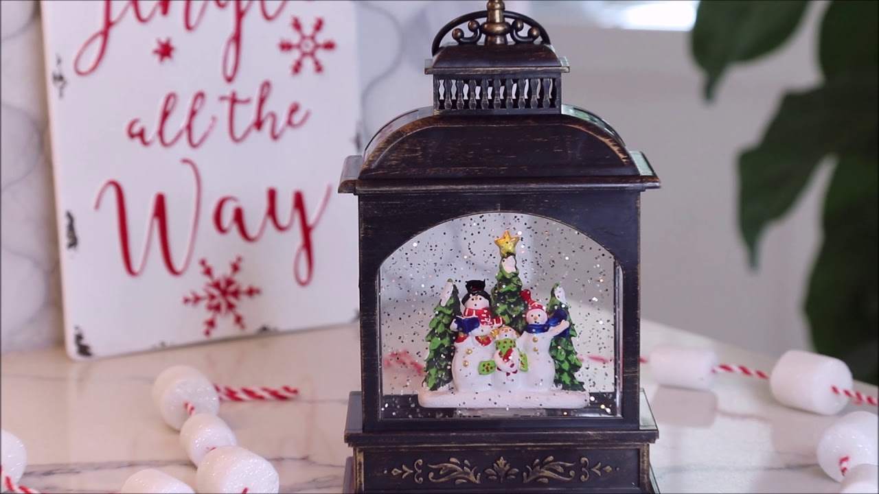 Snow Globe | 8 Inch Caroling Snowmen, lighted water lantern