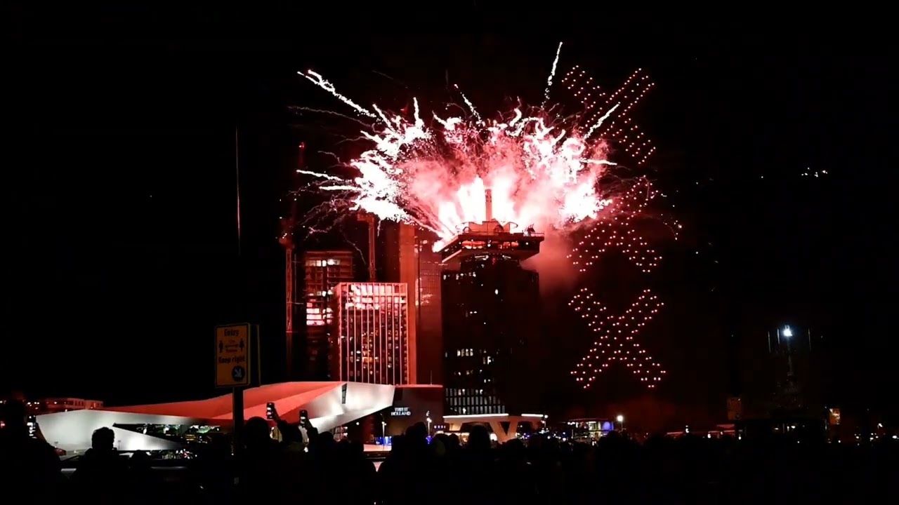 Amsterdam New Year 2023 Fireworks and Drone Show #Amsterdam #NewYear2023 #Travel
