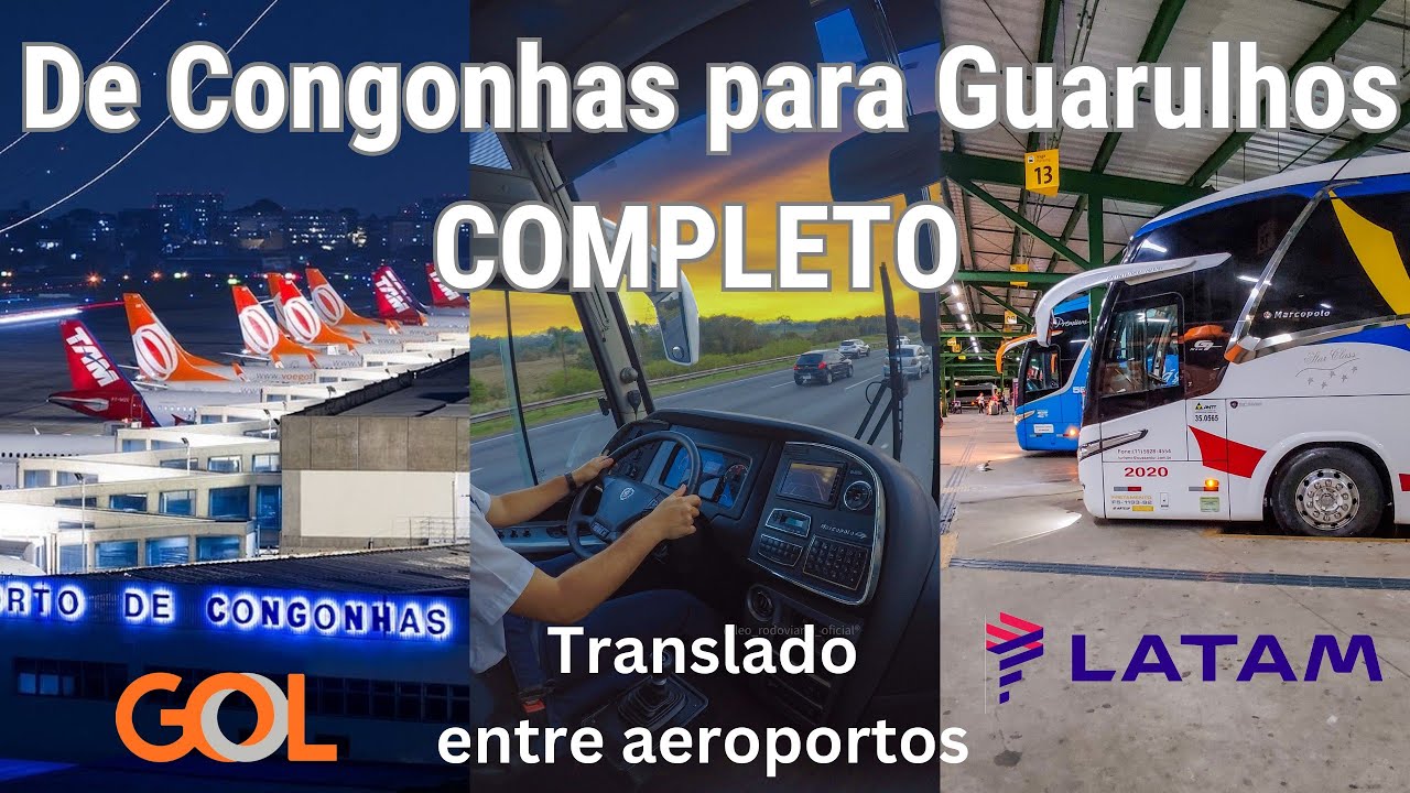 Trajeto completo entre Congonhas e Guarulhos (translado entre aeroportos)