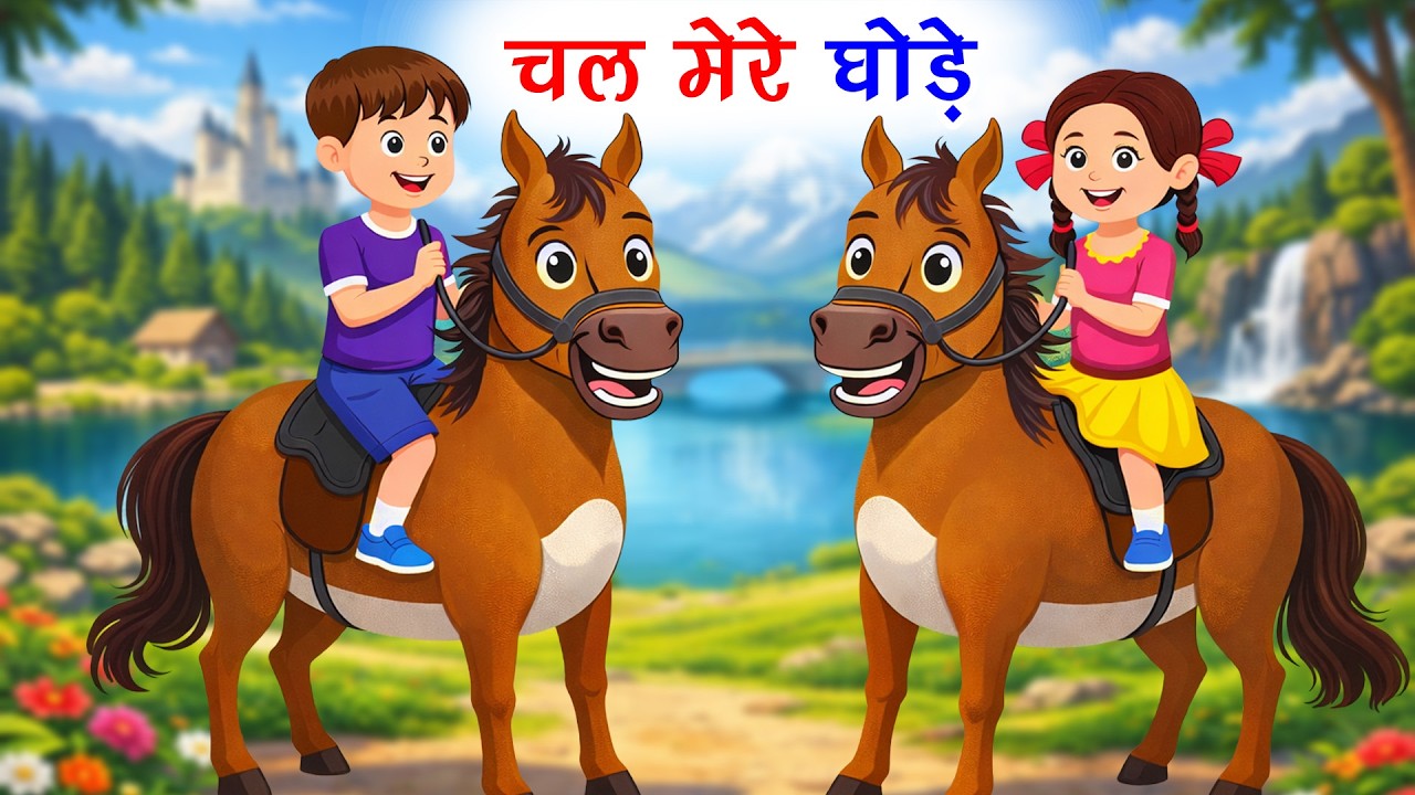 चल मेरे घोड़े I Chal Mere Ghode Tik Tik Tik | Hindi Rhymes And Kids Songs | Aapu Tapu Rhymes