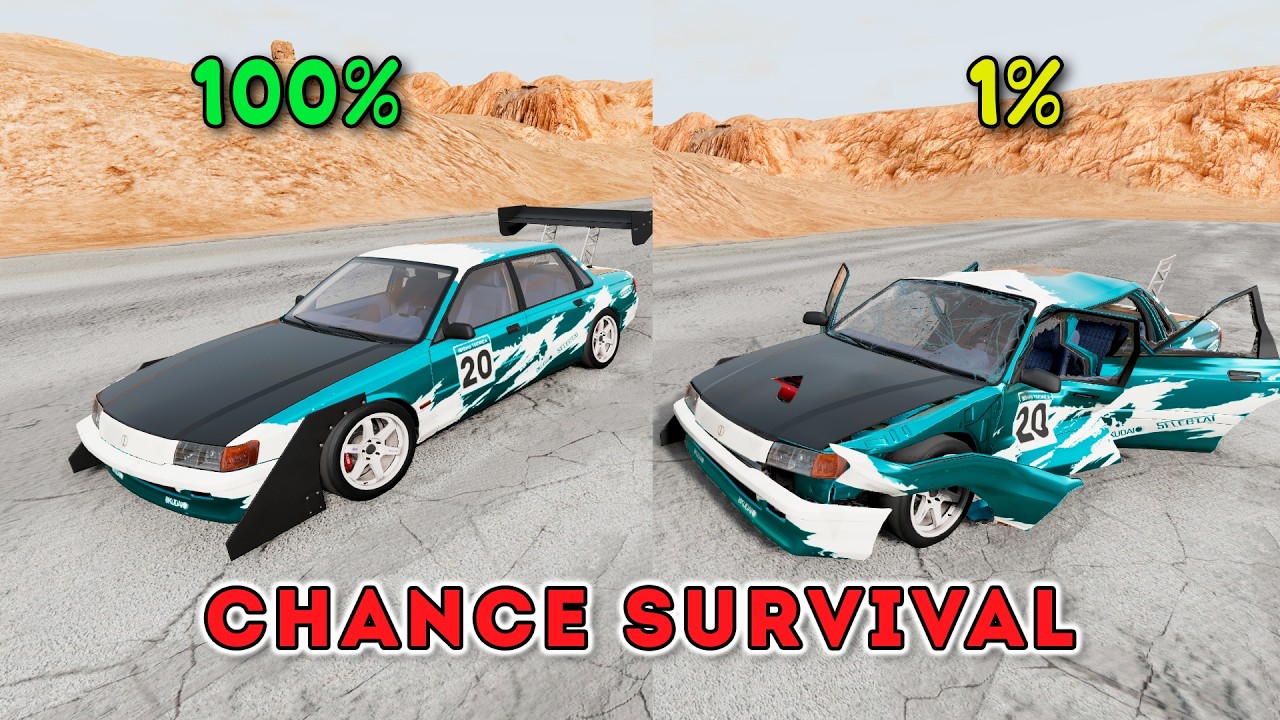 Realistic Survival Chance Crashes! Desert Road! Best Moments! |  BeamNG Drive Ep.7 #beamngdrive
