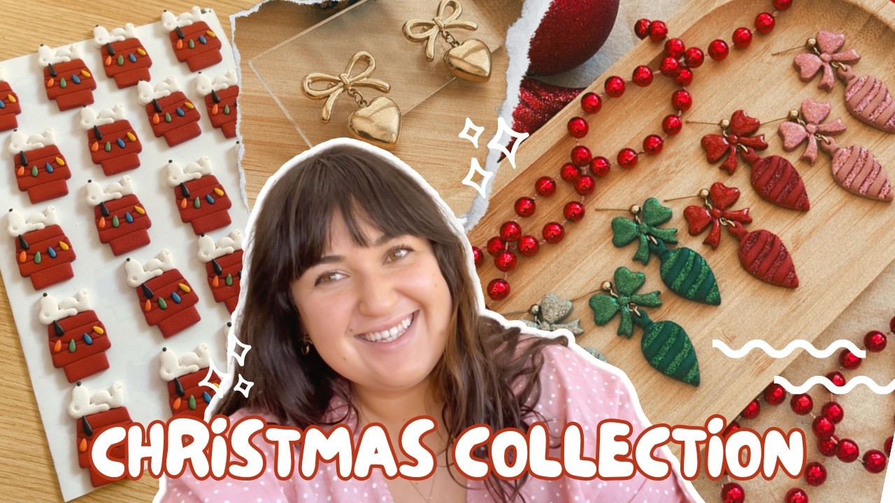 Christmas Collection Part 2! Collection Launch Polymer Clay Earrings | Small Business | Market | BTS