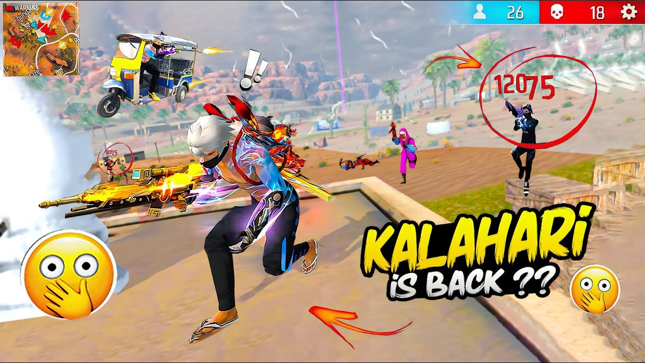 Kalahari Map Is Back ?🙄 Op 1 Vs 4 Gameplay 😱 Free Fire