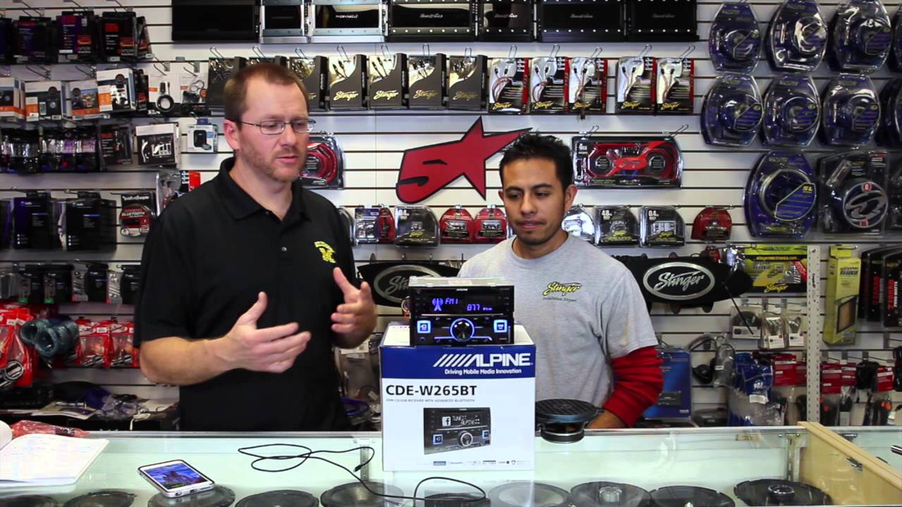 Alpine's new 2015 CDE W265BT / CDE-164BT wired iPhone  bluetooth pairing and Siri eyes free