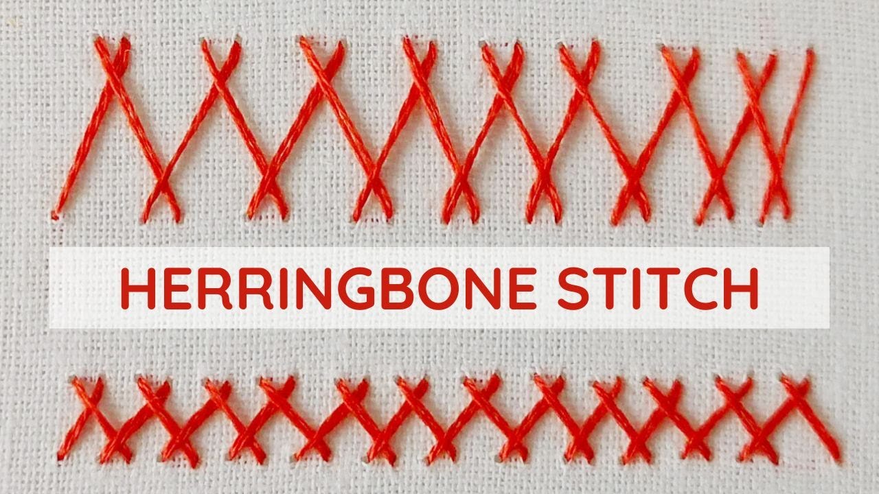 Herringbone stitch hand embroidery video tutorial