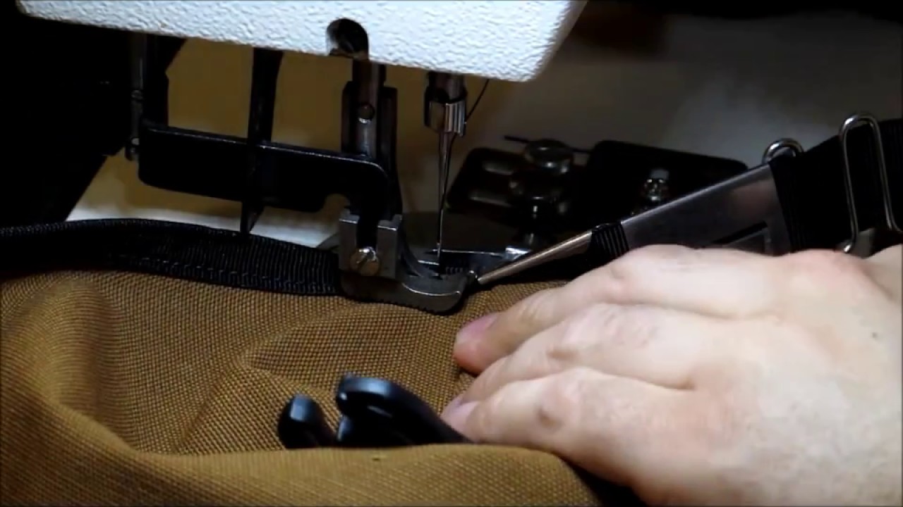 backpack making/binding backpack edges on a Rex607, Sailrite clone, portable walking foot machine