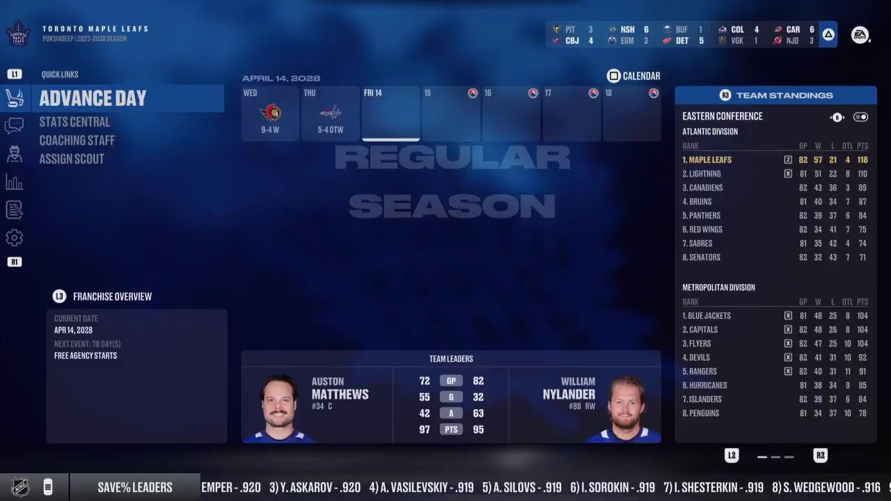 TORONTO MAPLE LEAFS FRANCHISE MODE🔵EPISODE 6