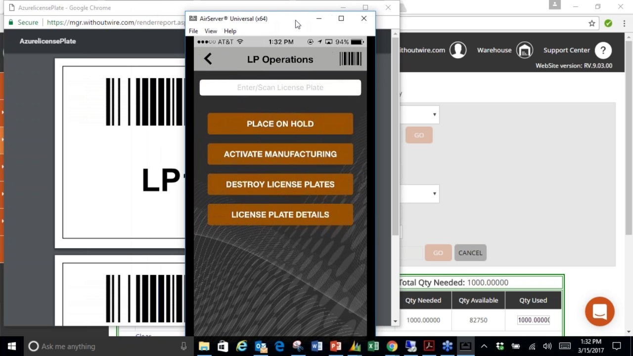 WithoutWire Manufacturing Demo