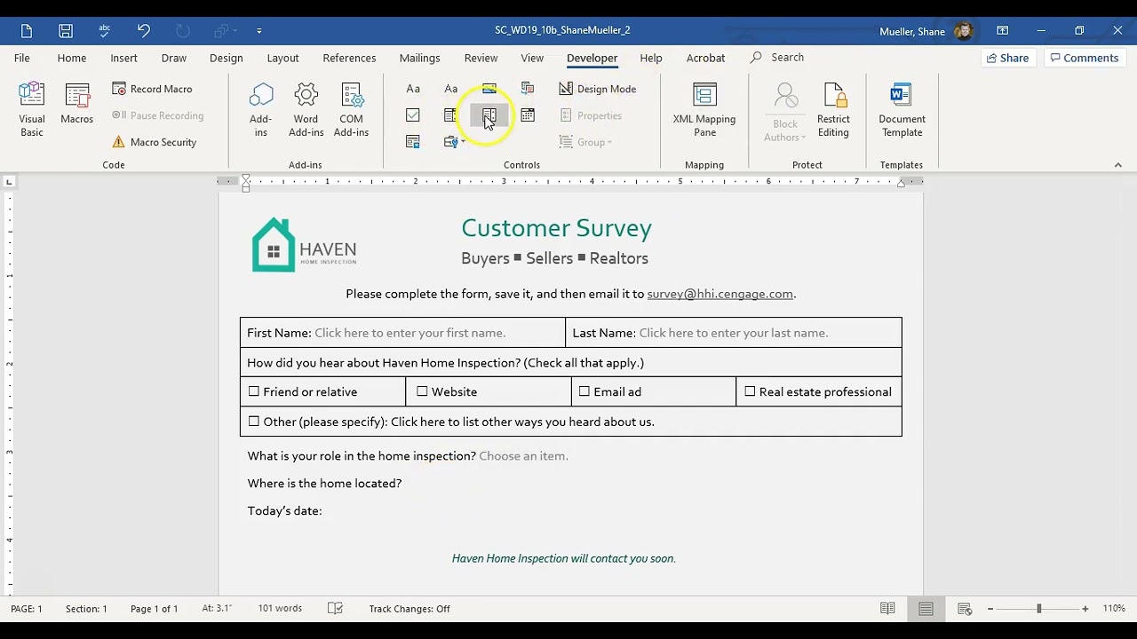 Word-Module 10: SAM Project B HavenHome