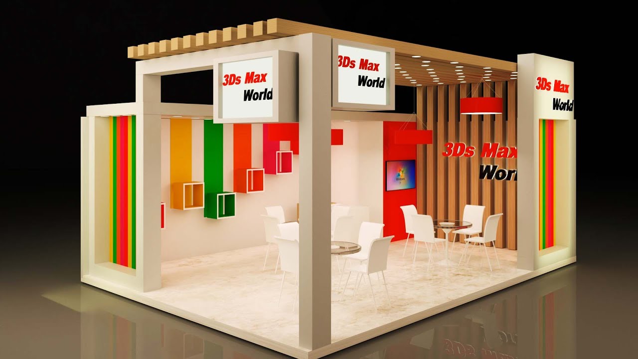 3Ds Max Tutorial (Hindi)| Texturing , Lighting , rendering | Exhibition stall design | Part 1