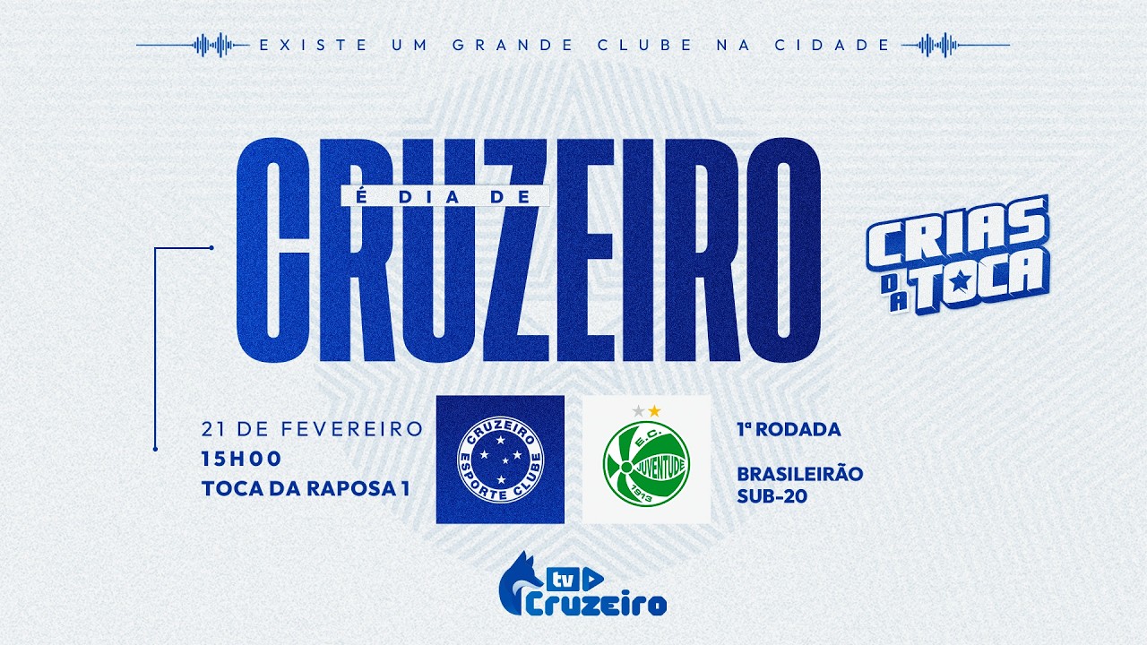 AO VIVO E COM IMAGENS | Cruzeiro x Juventude | Brasileirão Sub-20 | 1ª Rodada