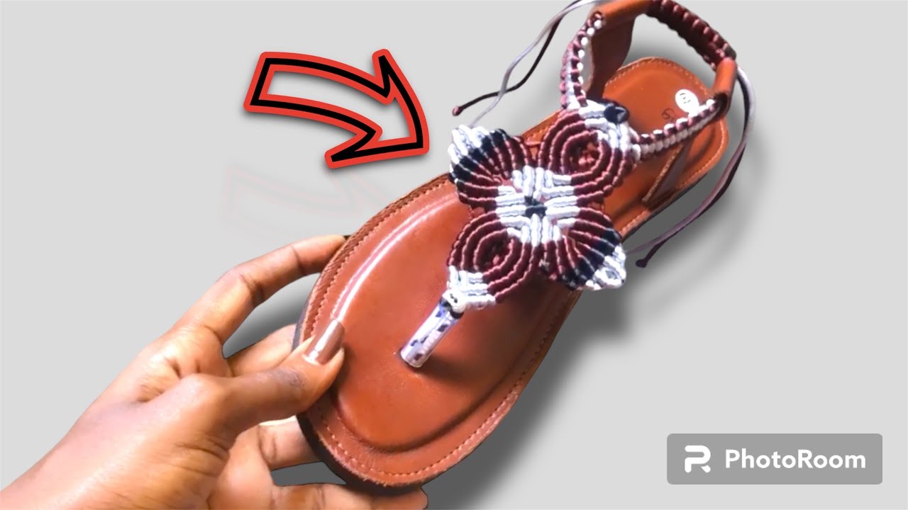Sandale macramé en fleur pour femme facile à faire I Tutoriel macrame - pas a pas