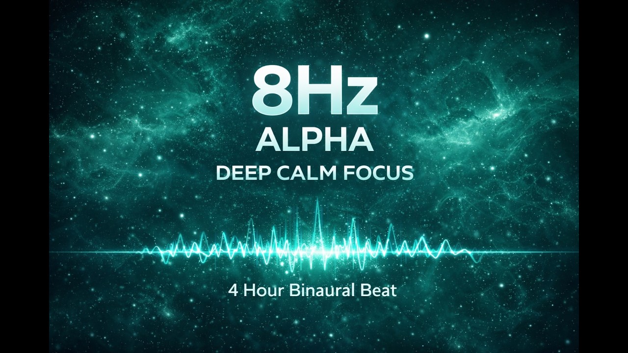 8Hz Alpha Binaural Beat – Deep Calm Focus | 4 Hour Relaxed Concentration