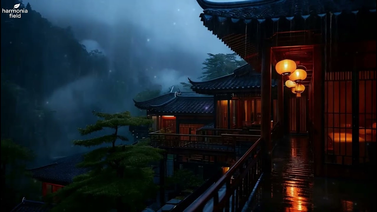Rainy Temple Ambience for Deep Relaxation, Stress Relief & Peaceful Focus