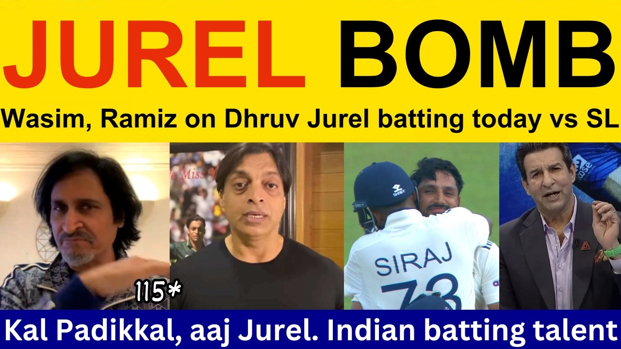 Wasim Akram latest on Dhruv Jurel batting IND vs SL | Pakistani Reaction, Ramiz Raja, Shoaib Akhtar