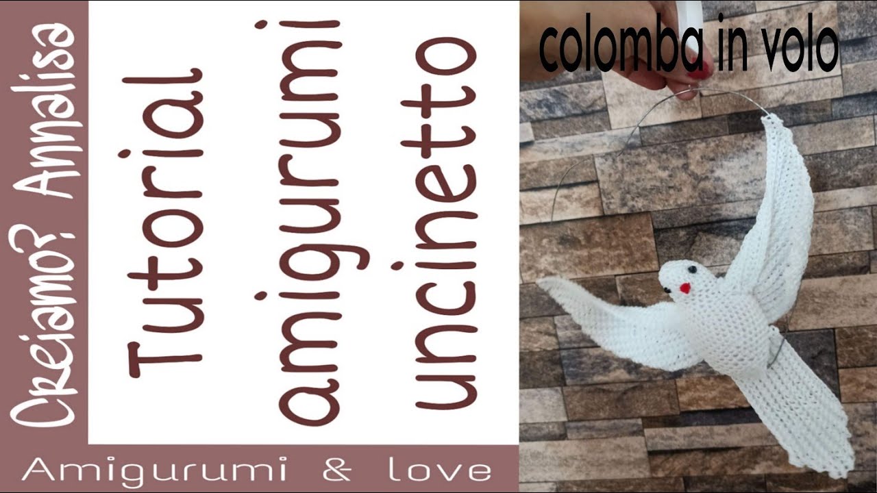 Colomba in volo dove amigurumi crochet uncinetto colombina