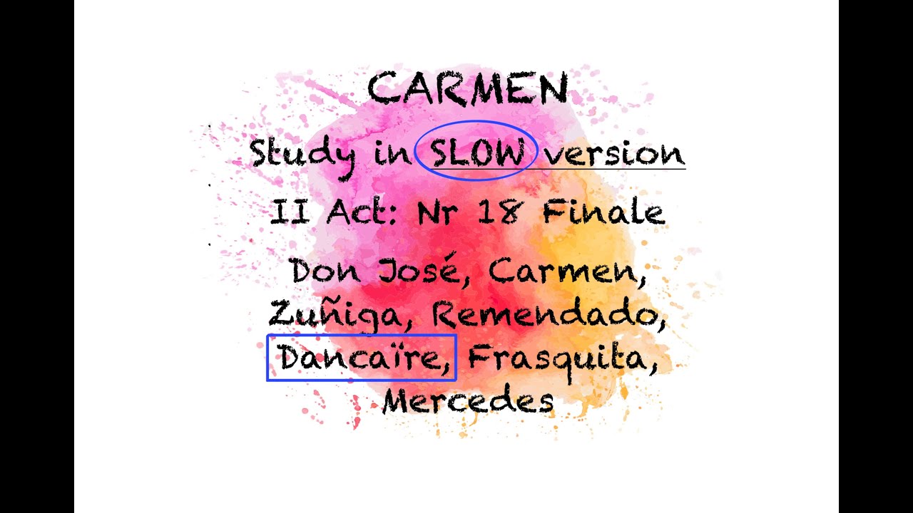 STUDY Carmen: Act 2 /18 Finale - SLOW STUDY version - DANCAïRE HIGHLIGHTED | Opera Study Karaoke
