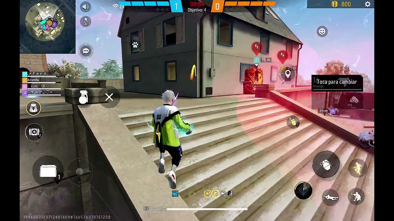 Jugando duelo de escuadra clasificatoria rango diamante Free Fire Garena