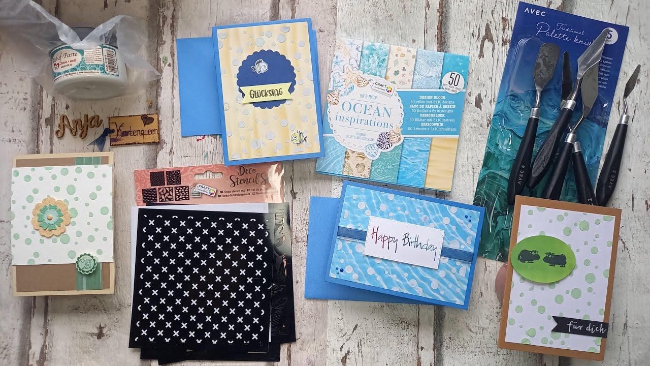 Action-Haul mit Stencils, Designpapier, Malmesser - inkl. Technikteil Relief- bzw. Strukturpaste