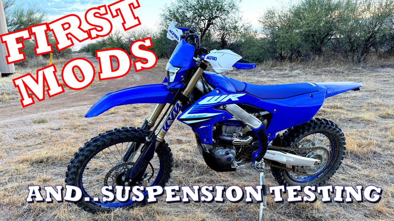 First mods on the 25' yamaha WR 450f and testing new suspension settings