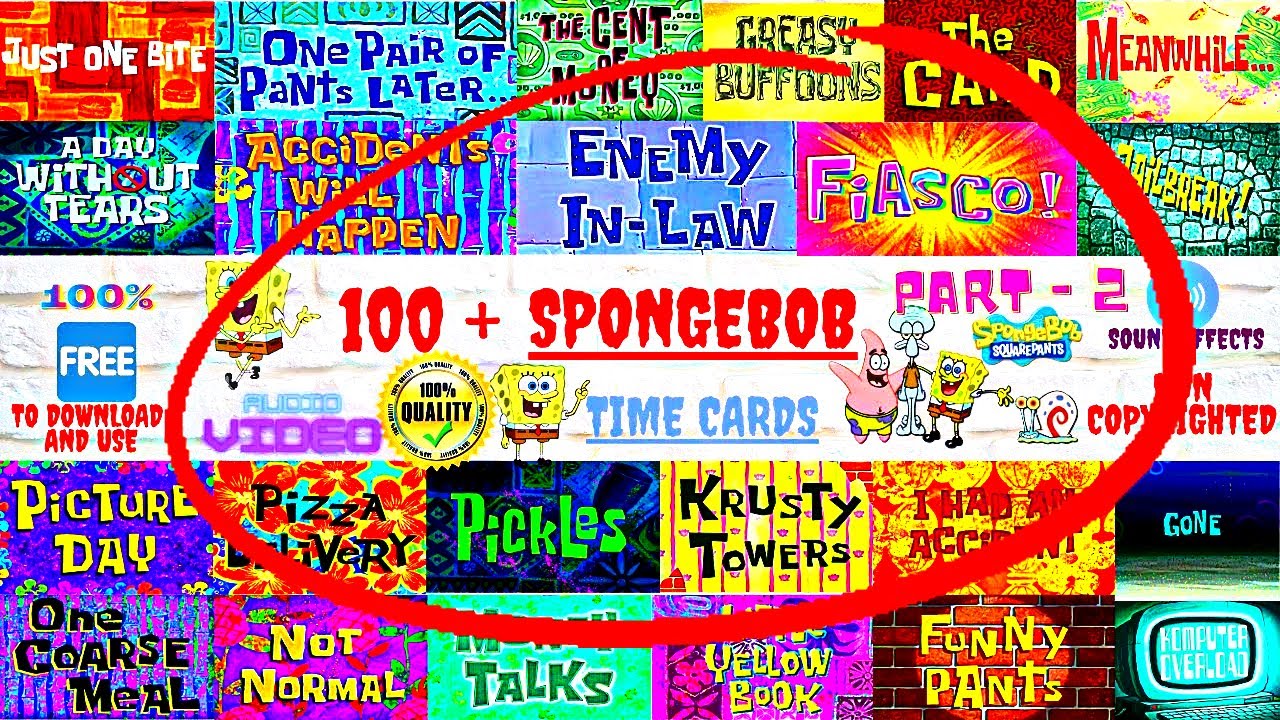 100 +🤯Spongebob Time Cards Sound Effects🔊📣Non Copyrighted ✔️️Free To Download & For Content Creators