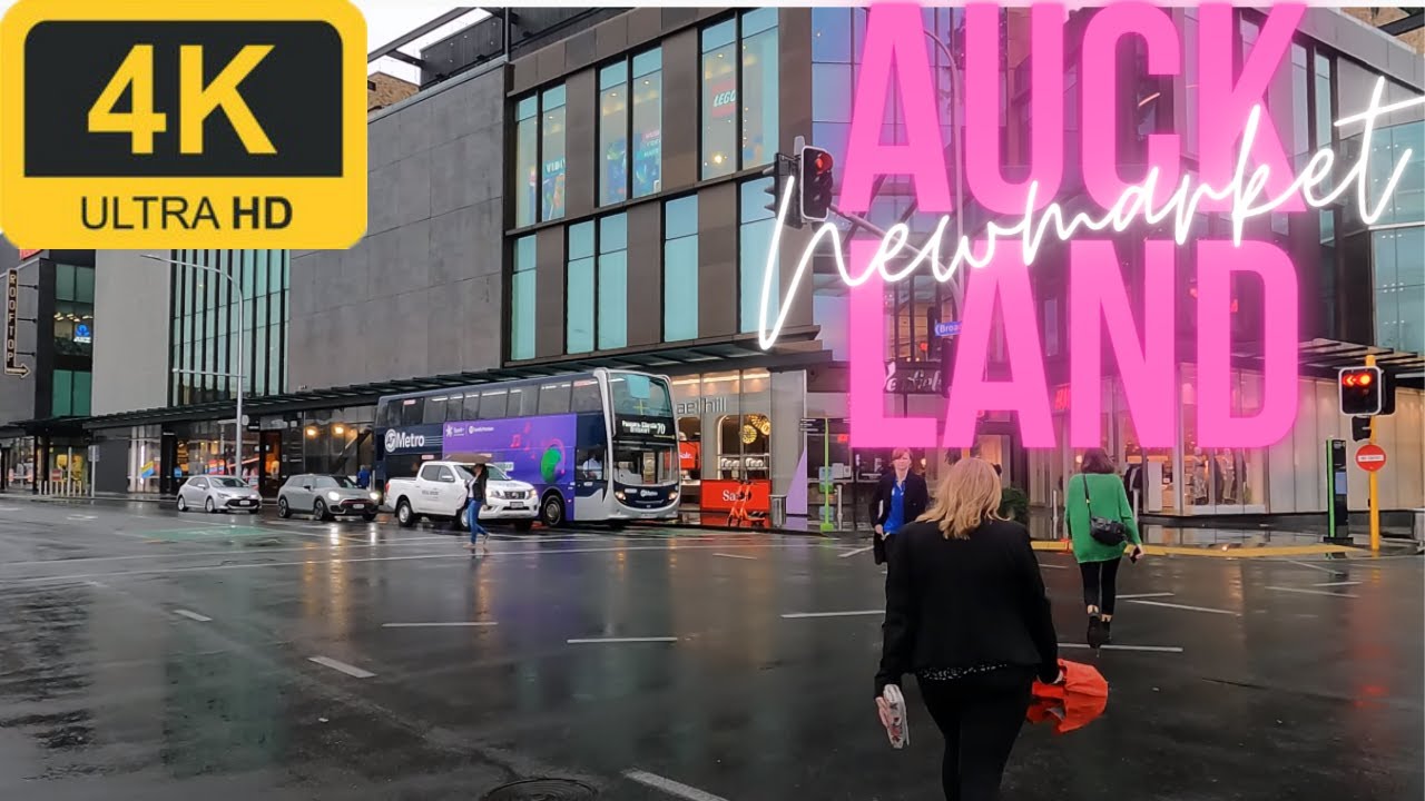 Walk in Rainy Auckland | Broadway Newmarket | Shopping Street | 4K