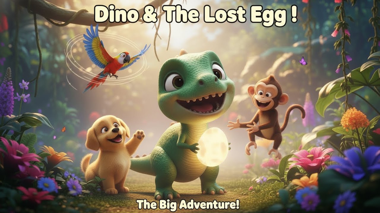 Baby Dino🦖 & The Lost Egg 🥚 | Cute Cartoon Adventure for Kids | Hindi Story