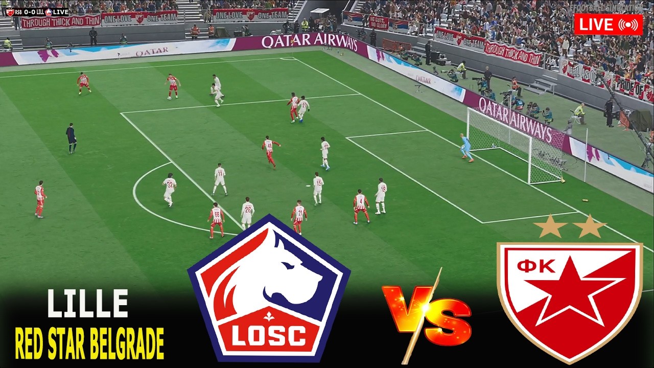 🔴LIVE : Red Star Belgrade vs Lille | Europa League 2025/26 | eFootball PES 21 Full Match Simulation
