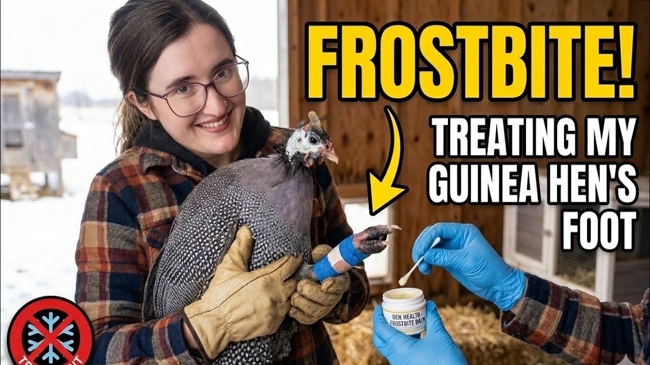 Guinea hen spa day pt 2...treating frostbite