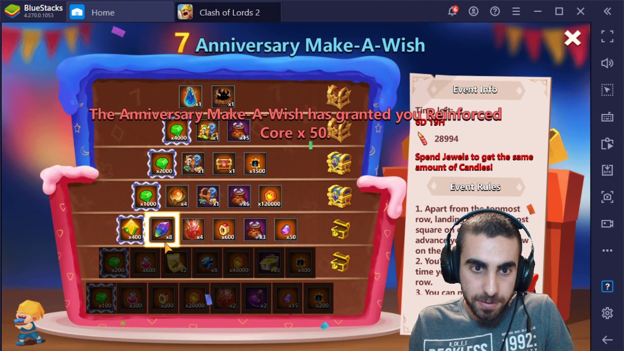 Clash Of Lords 2 Rolling Hero's (45 000 Jewels) + Glyph Opening + Events