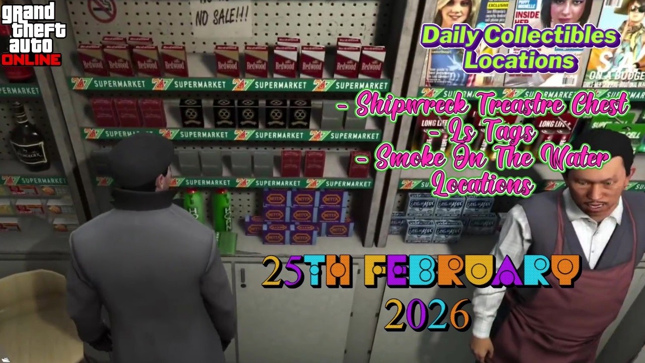 Daily Collectibles Locations Shipwreck Treasure Chest, LS Tags and Smoke On The Water Today GTA