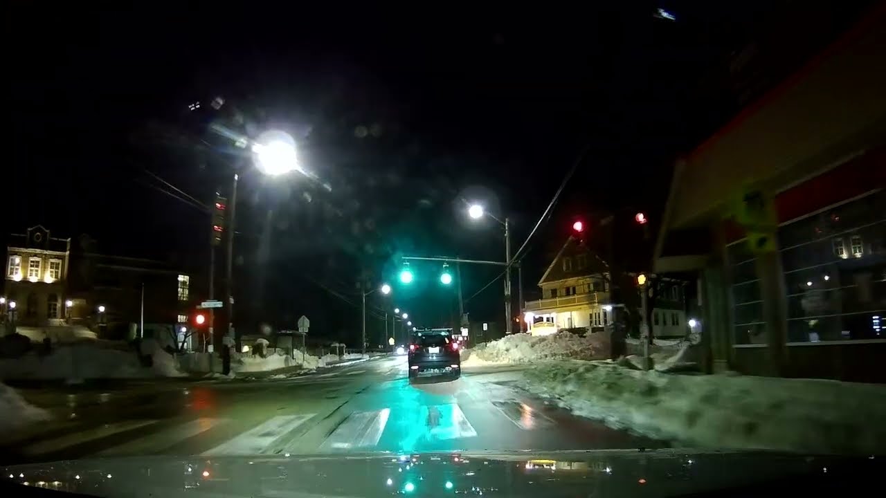 Nighttime drive in Providence, Rhode Island