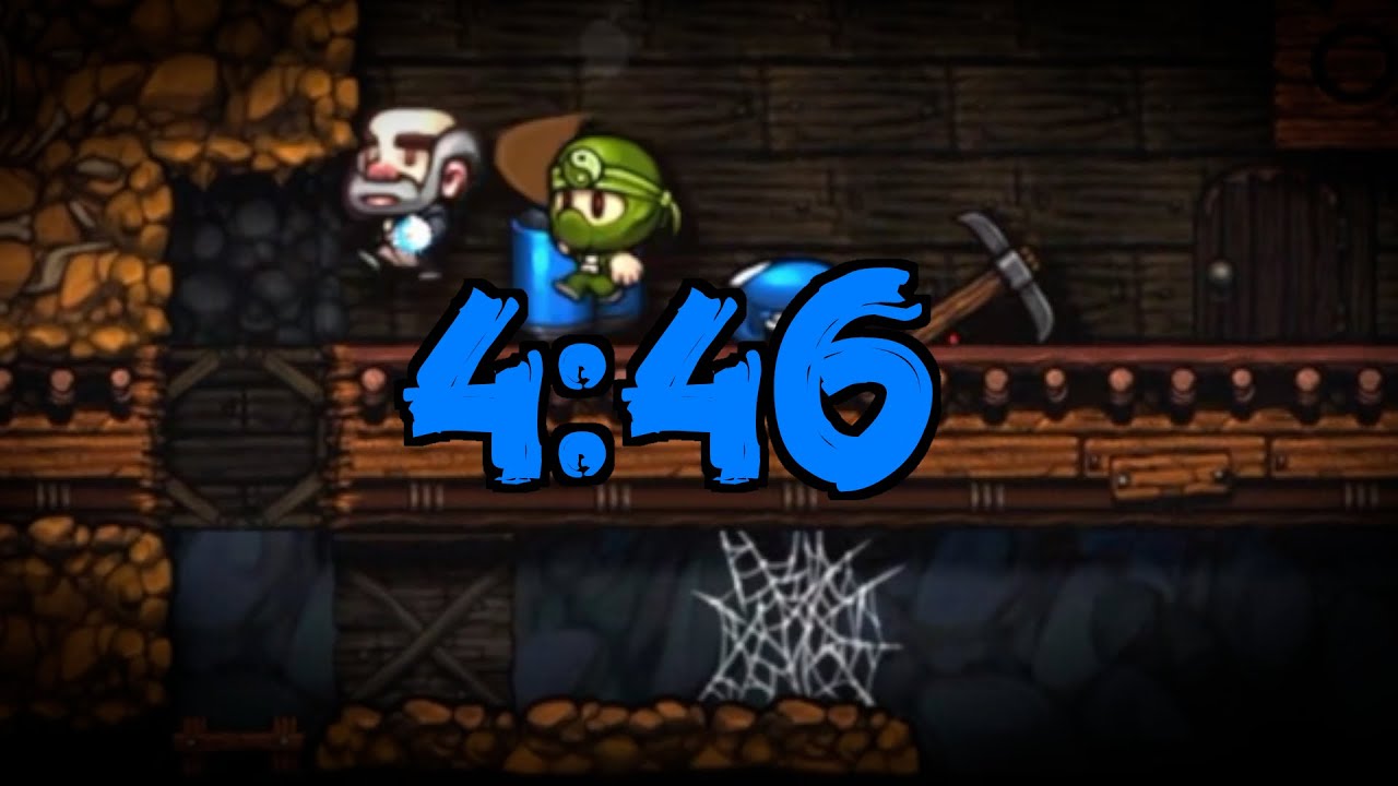 Spelunky No Teleporter No Gold Hell% Speedrun 4:46