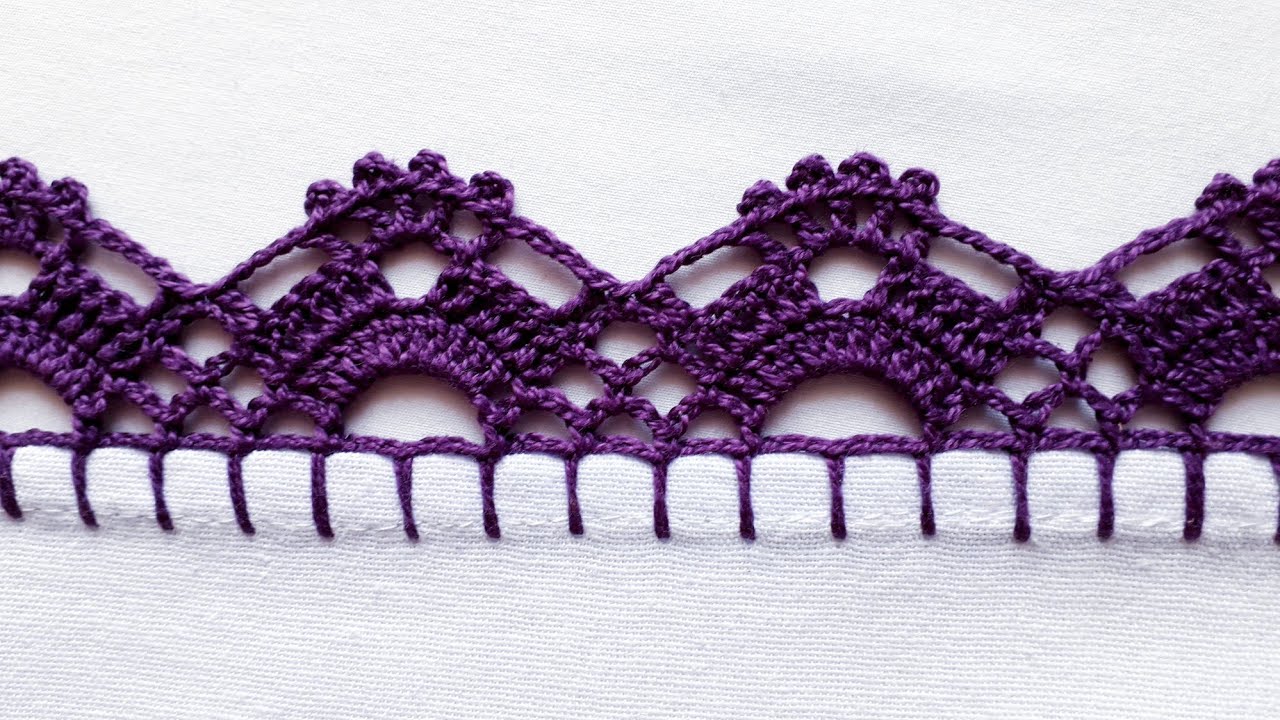 Barrado em crochê para pano de prato