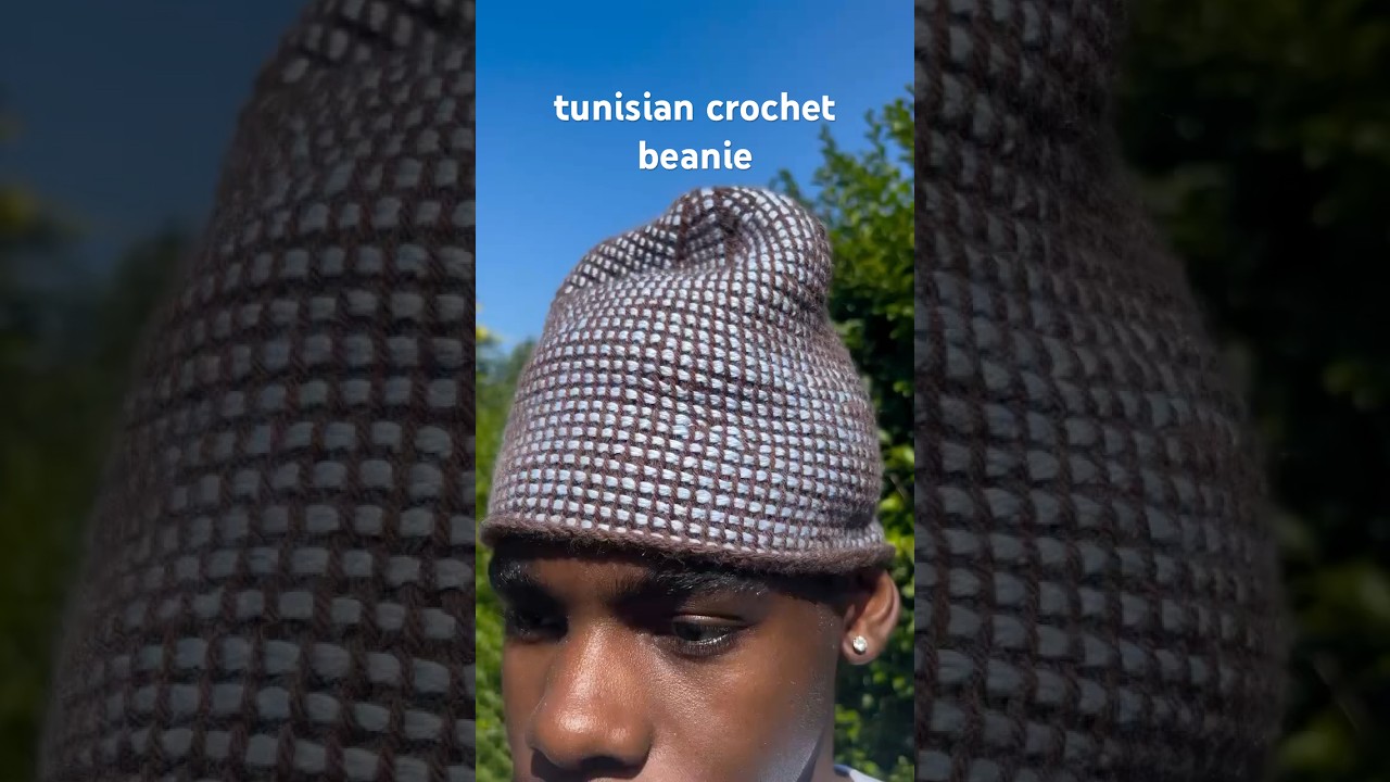 tunisian crochet beanie🧶 #crochet #tunisiancrochet #knit