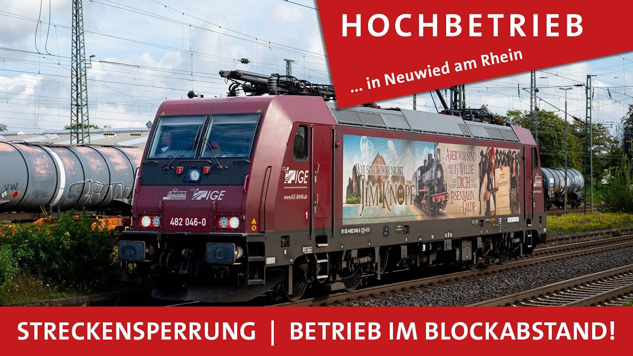 Bahn-Streckensperrung  |  Hochbetrieb am Bahnhof Neuwied