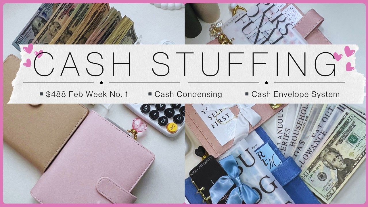 CASH ENVELOPE STUFFING | $488 Budget Breakdown | Feb 2026 | Sinking Funds Condensing | Empty Nester