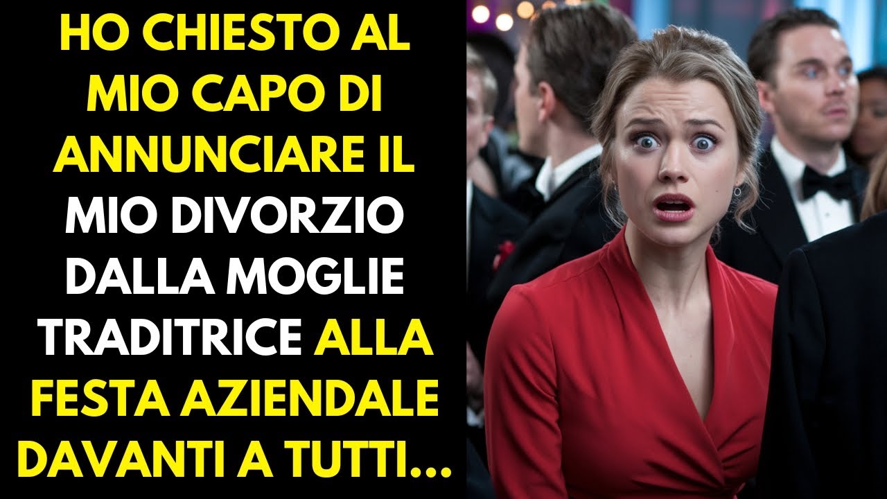 Ho chiesto al mio capo di annunciare il divorzio dalla mia moglie traditrice alla festa aziendale...