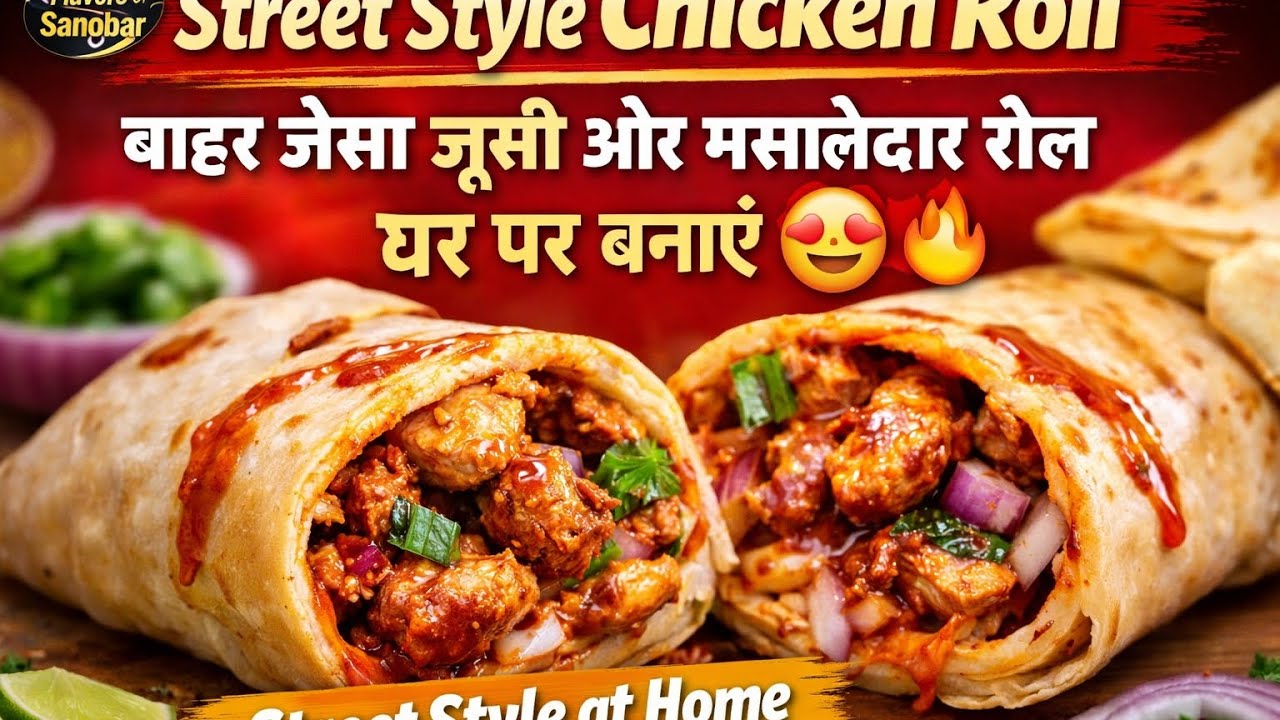 Street Style Chicken Roll | बाहर जैसा जूसी और मसालेदार रोल घर पर बनाएं 😍🔥|| how to cook chicken roll