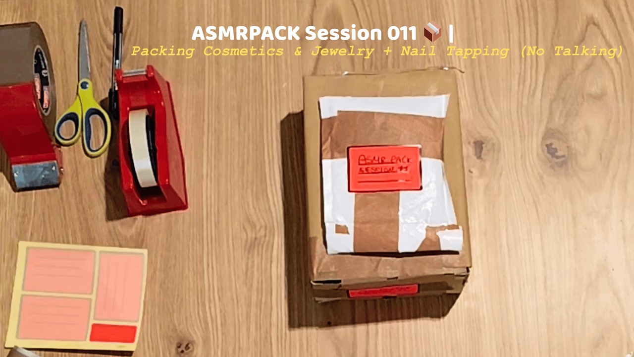 ASMRPACK Session 011 📦 | Packing Cosmetics & Jewelry + Nail Tapping (No Talking)