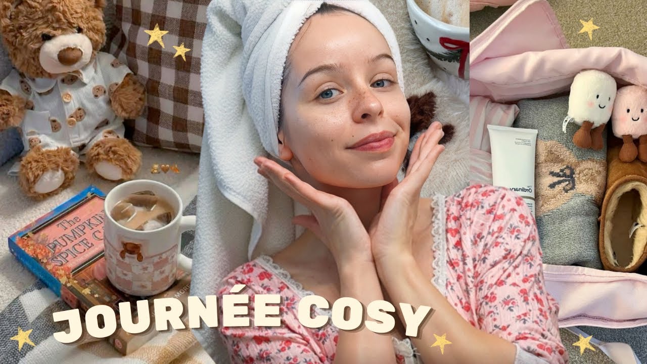 Journée cosy et lente à la maison 🕯️☁️ | Cheveux, skincare, cosy hobbies