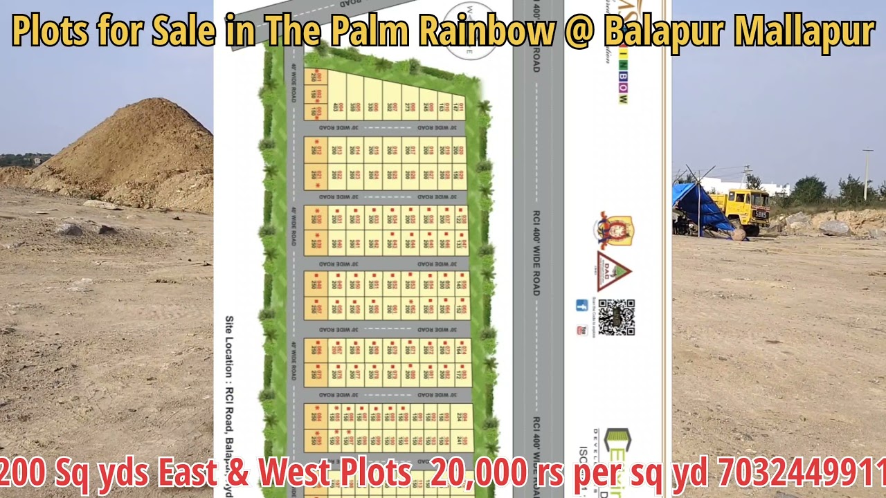 Residential Plots for Sale in The Palm Rainbow venture at Balapur Mallapur 200 Sq yds Rs20,000/sq yd