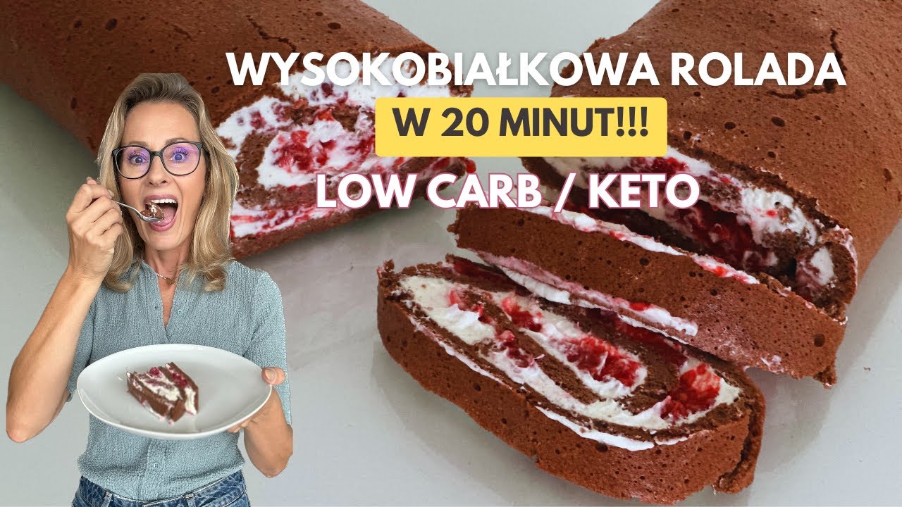 Wysokobiałkowa ROLADA z kremem w 20 min!!! / LOW CARB, KETO, BEZ GLUTENU