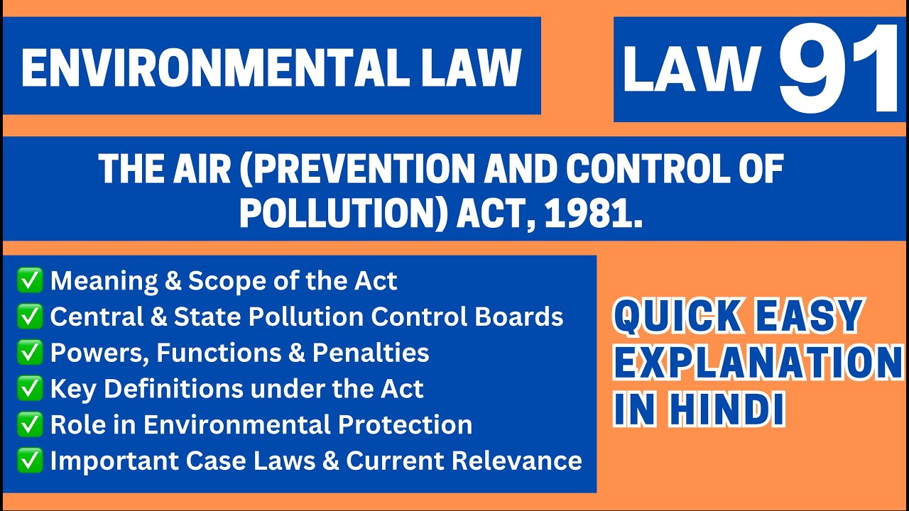 The Air (Prevention and Control of Pollution) Act 1981 Explained | Complete Environmental Law LAW91