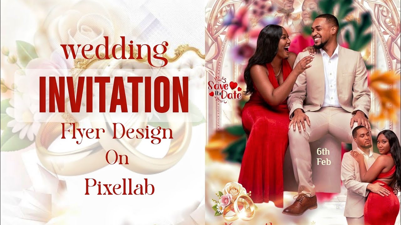 Save the Date Wedding Flyer Design on Pixellab 