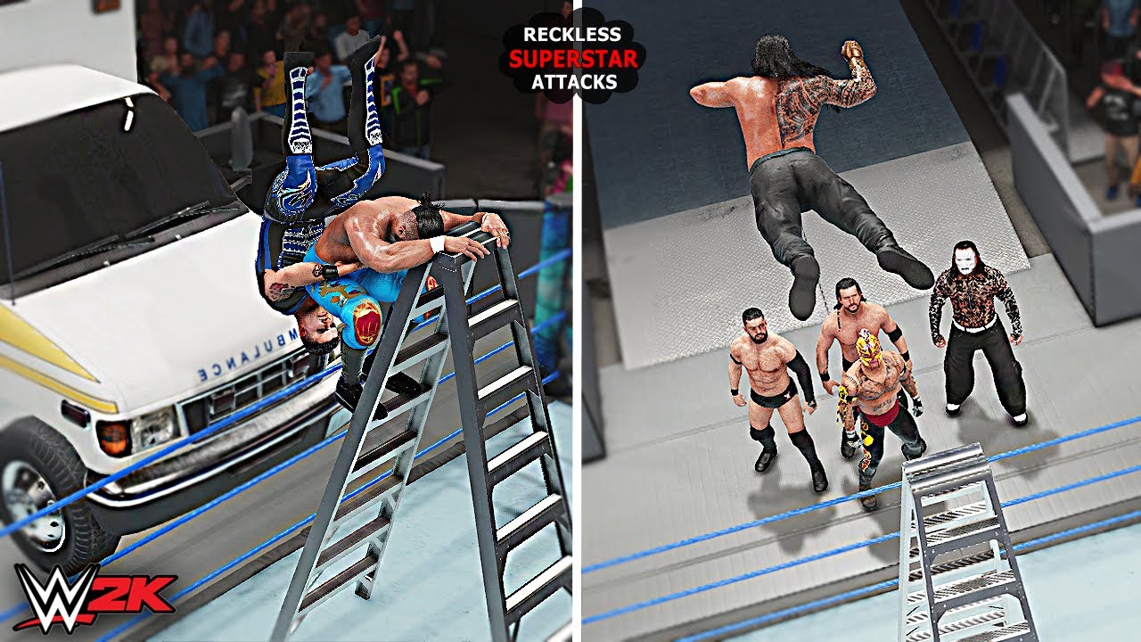 Top 10 Reckless Superstar Attacks!! | WWE 2K