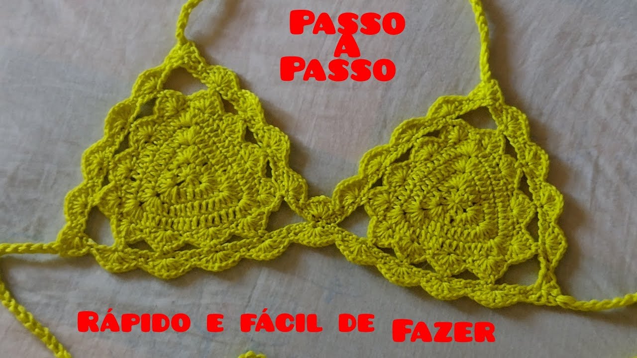 BIQUÍNI DE CROCHÊ ENCANTO! PASSO A PASSO. SUPER FÁCIL E RÁPIDO DE FAZER !
