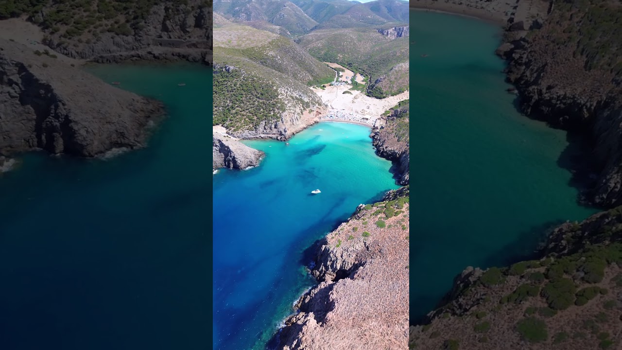 Flying Over Sardinia&rsquo;s Hidden Gem✨✨  #searapysardinia #caladomestica #drone