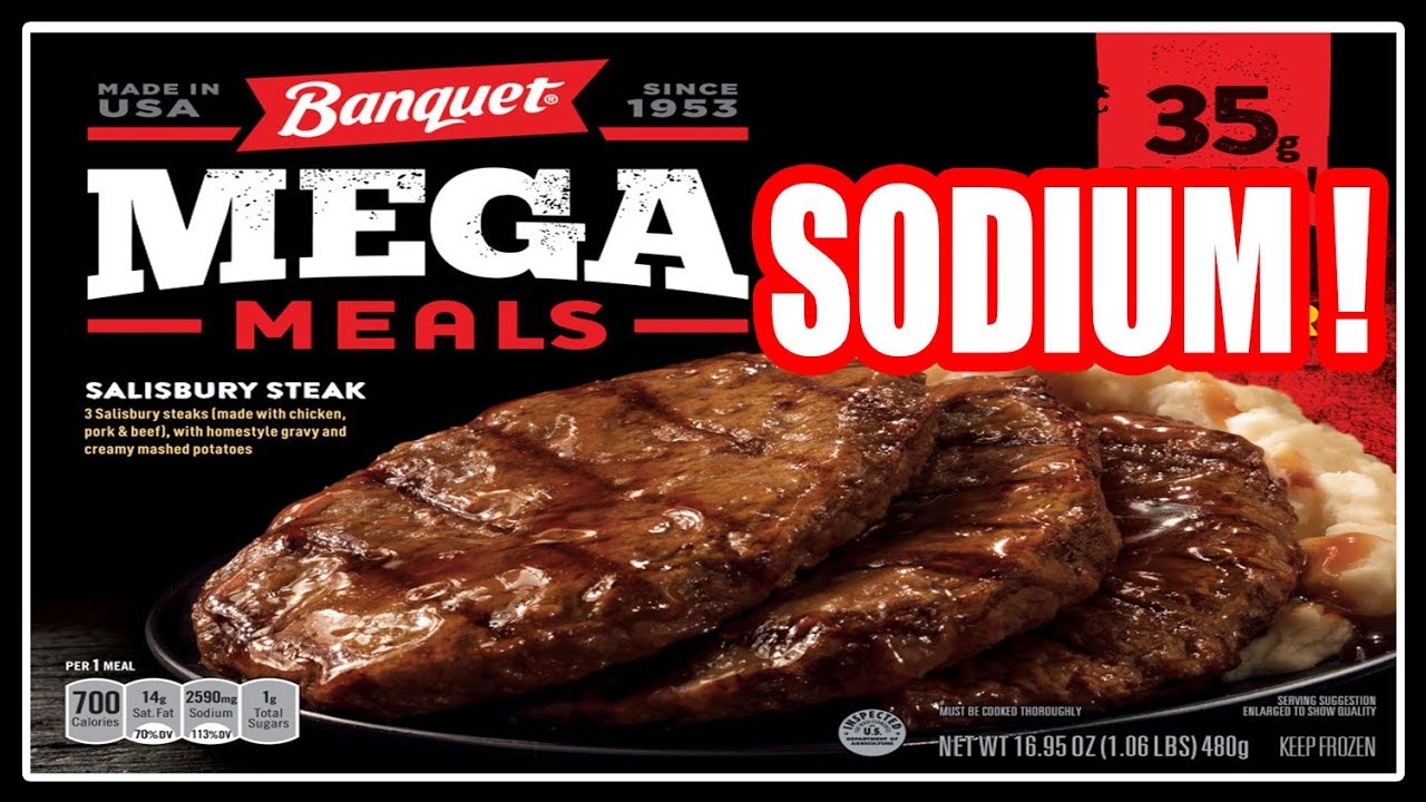 Banquet MEGA SODIUM Salisbury Steak Meal - WHAT ARE WE EATING?? -The Wolfe Pit